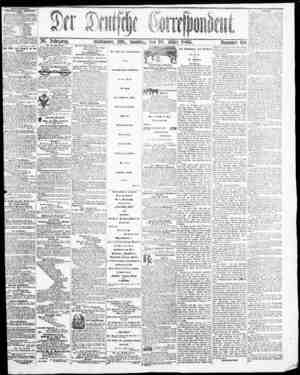 Der Deutsche Correspondent Newspaper 10 Mart 1866 kapağı