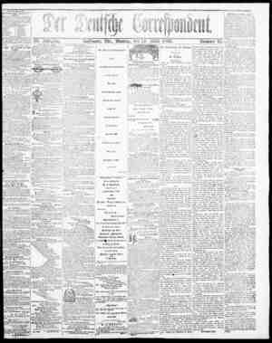 Der Deutsche Correspondent Newspaper 12 Mart 1866 kapağı