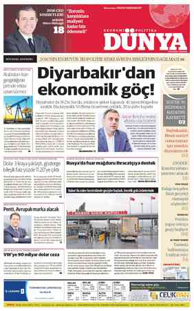  NOURIEL ROUBINI: EMTİA UZMANI THOMAS PUGH: Arabistan-İran gerginliğinin petrole etkisi Uzun sürmez S. Arabistan ve İran...