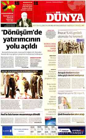  TBB BAŞKANI HÜSEYİN AYDIN: di bi ? V 'Dönüşüm'de yatırımcının yolu açıldı Kentsel dönüşümde yönetmelik değiştirildi. Bakanlar
