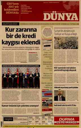  CEO'ların 2017 yılı beklentileri Yazı Dizisi Sabancı Holding CEO'su Zafer Kurtul röportajıyla 2 OCAK PAZARTESİ günü başlıyor.