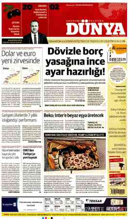  KALESERAMİK CEO'SU OKAN GEDİK: JEOPOLİTİK ENDİŞELERE BAĞLI OLARAK YÜKSELDİ Dolar ve euro yeni zirvesinde Dolar Euro 4,1200 e