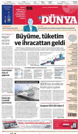  DOLAR 7 TCMBSatış (Dün) Serbest Piyasa (Dün) 12.9620 (12.6823) / 13.0500 (12.7100) EURO 'W TCMBSatış (Dün) | SerbestPiyasa