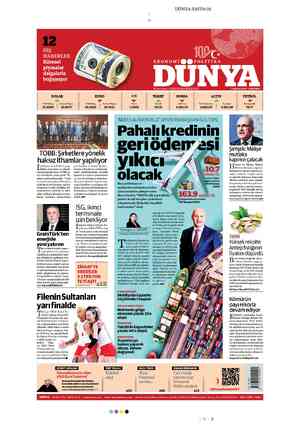  DIŞ HABERLER Küresel piyasalar dalgalarla boğuşuyor DOLAR d TCMBSatış SerbestPiyasa 33.4586 W 33.6017 'ş dünyası...