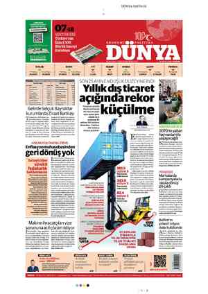  & BİNİ AŞKIN KOOPERATİF MARKET SATIŞ NOKTASIYLA SEKTÖR EKİ Türkiye'nin İkinci 500 Büyük Sanayi Kuruluşu DÜNYA SAYFA 01...