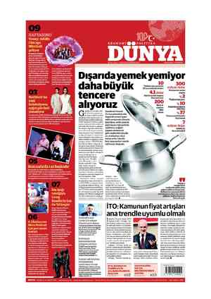  09 Dışarıda yemek yemiyor dahabüyük tencere - alıyoruz eçtiğimiz yıla göre yüz- Gde4 daralma yaşayan ye- me içme sektörü,...