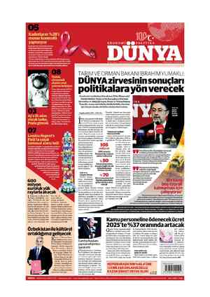  05 Nagihan KALSIN-ANKARA d klim Ekonomisi Sürdürülebi- lir Tarım ve Su Kaynakları Yö- netimi Zirvesi, tarım ve gıda tirdi.