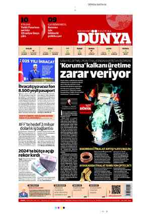  DÜNYA SAYFA 01 - DOLAR EURO €/$ TLREF BORSA ALTIN PETROL a af — d F N d d TCMBSatış — |  SerbestPiyasa TCMBSatış Serbest...