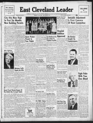 East Cleveland Leader Newspaper July 30, 1953 kapağı