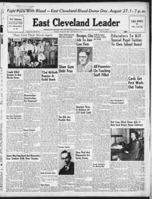 East Cleveland Leader Newspaper August 20, 1953 kapağı