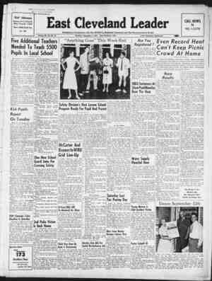 East Cleveland Leader Newspaper September 3, 1953 kapağı