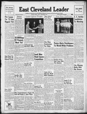 East Cleveland Leader Newspaper October 1, 1953 kapağı