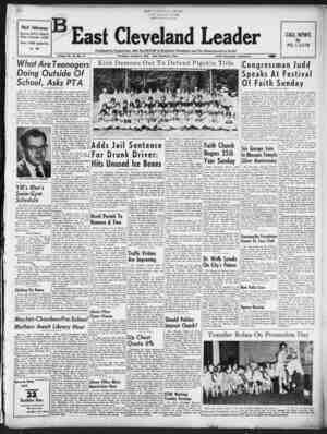 East Cleveland Leader Newspaper October 8, 1953 kapağı