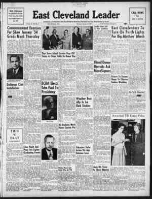East Cleveland Leader Newspaper January 21, 1954 kapağı