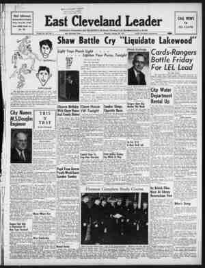 East Cleveland Leader Newspaper January 28, 1954 kapağı