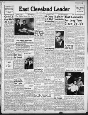 East Cleveland Leader Newspaper April 1, 1954 kapağı