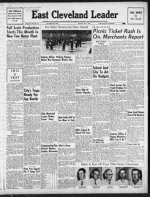 East Cleveland Leader Newspaper July 8, 1954 kapağı