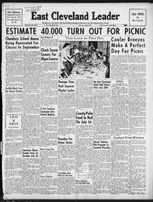 East Cleveland Leader Newspaper July 22, 1954 kapağı
