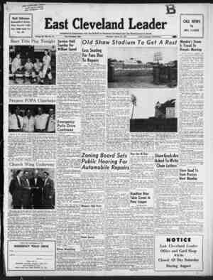 East Cleveland Leader Newspaper August 19, 1954 kapağı