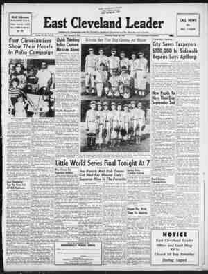 East Cleveland Leader Newspaper August 26, 1954 kapağı