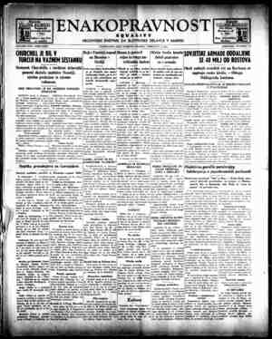 Enakopravnost Gazetesi 2 Şubat 1943 kapağı
