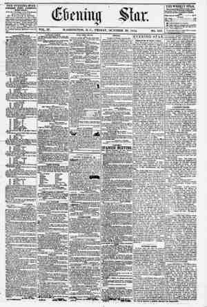 Evening Star Newspaper October 20, 1854 kapağı