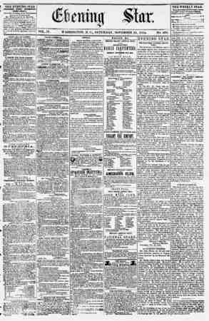 Evening Star Newspaper November 25, 1854 kapağı