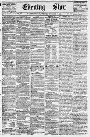Evening Star Newspaper November 28, 1854 kapağı