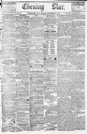 Evening Star Newspaper December 1, 1854 kapağı