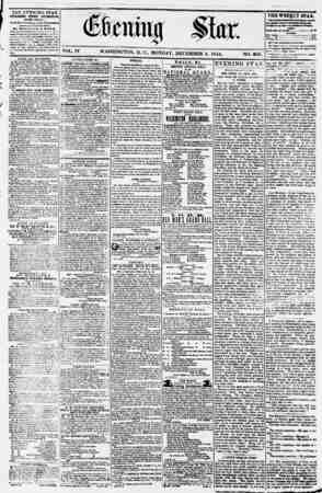 Evening Star Newspaper December 4, 1854 kapağı