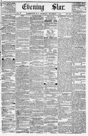 Evening Star Newspaper December 7, 1854 kapağı