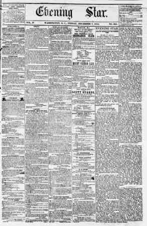 Evening Star Newspaper December 8, 1854 kapağı