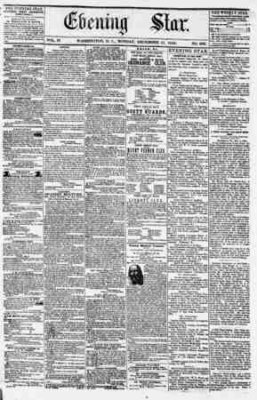 Evening Star Newspaper December 11, 1854 kapağı