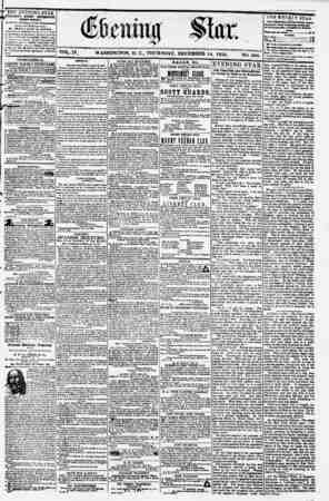 Evening Star Newspaper December 14, 1854 kapağı