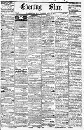  VOL. V. WASHINGTON, D. C., TUESDAY, JUNE 12, 1855. NO. 761. . ' i ?I 1 1 THE EVENING STAR POBLliUED EVERT AFTERNOON, (EXCEPT