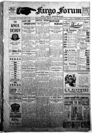 The Fargo forum and daily republican Newspaper October 7, 1903 kapağı