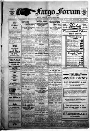 The Fargo forum and daily republican Newspaper November 26, 1903 kapağı