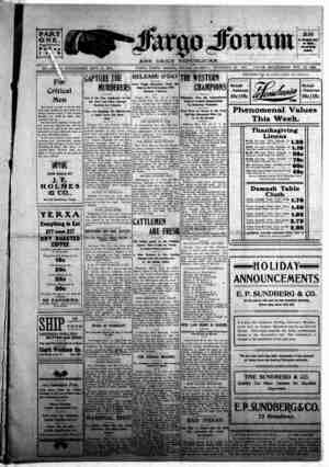 The Fargo forum and daily republican Newspaper November 27, 1903 kapağı