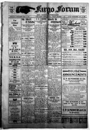 The Fargo forum and daily republican Newspaper December 1, 1903 kapağı