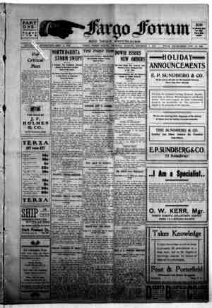 The Fargo forum and daily republican Newspaper December 3, 1903 kapağı