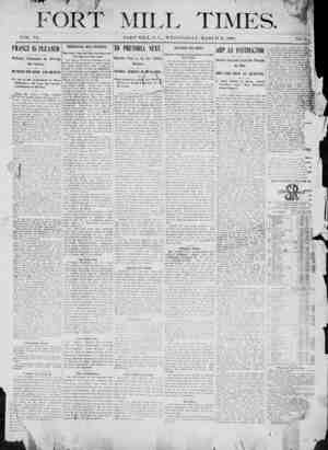 Fort Mill Times Newspaper March 21, 1900 kapağı