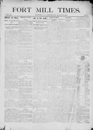 Fort Mill Times Newspaper March 28, 1900 kapağı