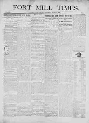 Fort Mill Times Newspaper April 11, 1900 kapağı