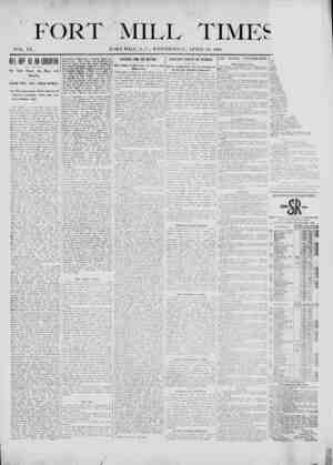 Fort Mill Times Newspaper April 18, 1900 kapağı