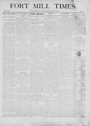 Fort Mill Times Newspaper May 2, 1900 kapağı
