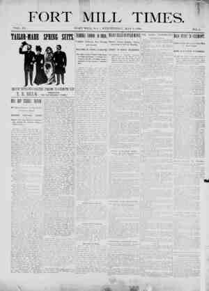 Fort Mill Times Newspaper May 9, 1900 kapağı