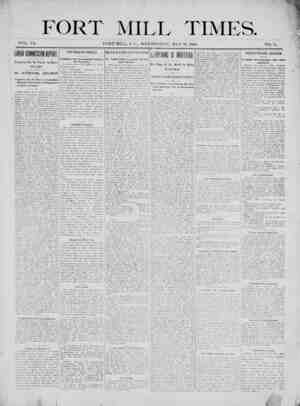 Fort Mill Times Newspaper May 30, 1900 kapağı