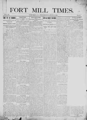 Fort Mill Times Newspaper June 27, 1900 kapağı
