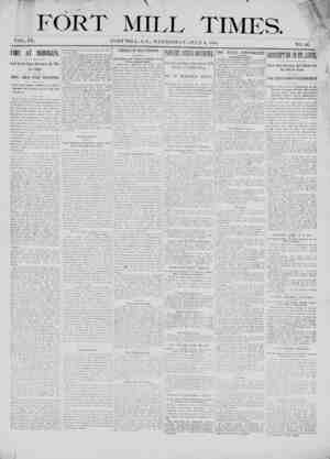 Fort Mill Times Newspaper July 4, 1900 kapağı