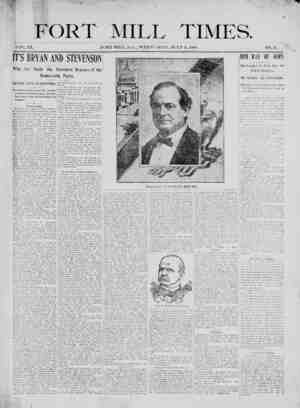 Fort Mill Times Newspaper July 11, 1900 kapağı